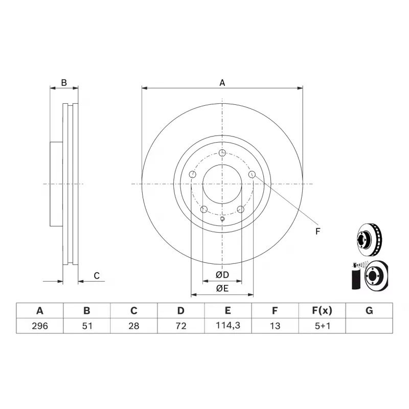 Jeu de 2 disques de frein avant BOSCH 0 986 479 D76