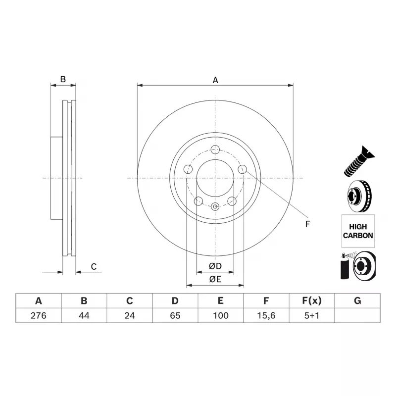 Jeu de 2 disques de frein avant BOSCH 0 986 479 H71