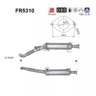 Filtre à particules / à suie, échappement AS FR5310