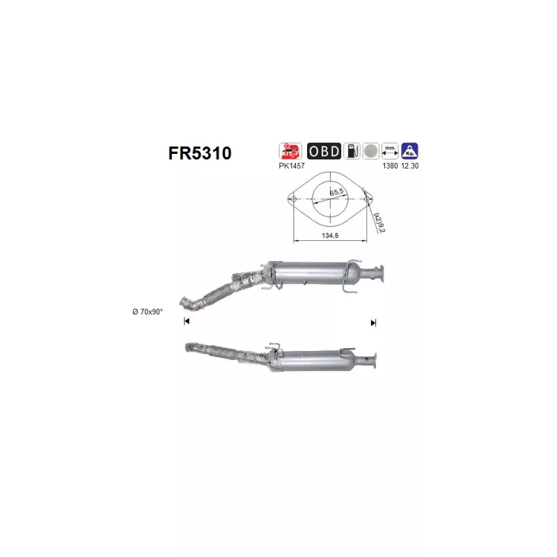 Filtre à particules / à suie, échappement AS FR5310