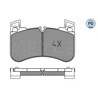 Jeu de 4 plaquettes de frein avant MEYLE 025 205 8117/PD