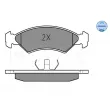 Jeu de 4 plaquettes de frein avant MEYLE 025 208 5717 - Visuel 2