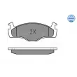 Jeu de 4 plaquettes de frein avant MEYLE 025 208 8717 - Visuel 3