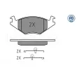 Jeu de 4 plaquettes de frein avant MEYLE 025 208 8717/PD - Visuel 2