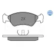 Jeu de 4 plaquettes de frein avant MEYLE 025 212 0217 - Visuel 1