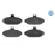 Jeu de 4 plaquettes de frein avant MEYLE 025 212 6617 - Visuel 1