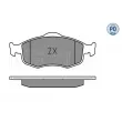 Jeu de 4 plaquettes de frein avant MEYLE 025 213 9418/PD - Visuel 3