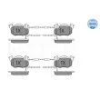 Jeu de 4 plaquettes de frein avant MEYLE 025 214 1418/W - Visuel 2