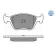 Jeu de 4 plaquettes de frein avant MEYLE 025 216 3719/W - Visuel 1