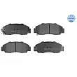 Jeu de 4 plaquettes de frein avant MEYLE 025 216 5118/W - Visuel 1