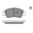 Jeu de 4 plaquettes de frein avant MEYLE 025 216 9715/PD - Visuel 2