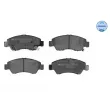 Jeu de 4 plaquettes de frein avant MEYLE 025 216 9715/W - Visuel 1