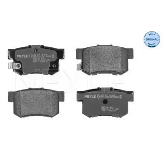 Jeu de 4 plaquettes de frein arrière MEYLE 025 217 1914/W