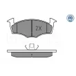 Jeu de 4 plaquettes de frein avant MEYLE 025 218 6619/PD - Visuel 2