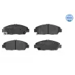 Jeu de 4 plaquettes de frein avant MEYLE 025 218 7918/W - Visuel 1