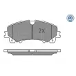 Jeu de 4 plaquettes de frein avant MEYLE 025 221 1716/PD - Visuel 2