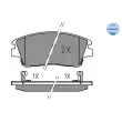 Jeu de 4 plaquettes de frein avant MEYLE 025 223 2917 - Visuel 1