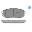 Jeu de 4 plaquettes de frein avant MEYLE 025 223 8017 - Visuel 3
