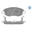 Jeu de 4 plaquettes de frein avant MEYLE 025 224 7619 - Visuel 2