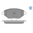 Jeu de 4 plaquettes de frein avant MEYLE 025 225 2218 - Visuel 2