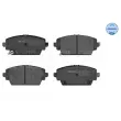 Jeu de 4 plaquettes de frein avant MEYLE 025 230 9416/W - Visuel 1