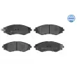 Jeu de 4 plaquettes de frein avant MEYLE 025 232 3417/W - Visuel 1