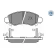 Jeu de 4 plaquettes de frein avant MEYLE 025 232 5316/PD - Visuel 1