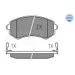 Jeu de 4 plaquettes de frein arrière MEYLE 025 235 0216/W - Visuel 2