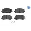 Jeu de 4 plaquettes de frein avant MEYLE 025 237 0317/W - Visuel 1