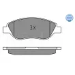 Jeu de 4 plaquettes de frein avant MEYLE 025 237 1119 - Visuel 3