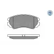 Jeu de 4 plaquettes de frein avant MEYLE 025 238 9116/PD - Visuel 2