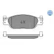 Jeu de 4 plaquettes de frein avant MEYLE 025 239 0818 - Visuel 2