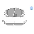 Jeu de 4 plaquettes de frein avant MEYLE 025 244 5116 - Visuel 2