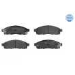 Jeu de 4 plaquettes de frein avant MEYLE 025 245 2916/W - Visuel 1