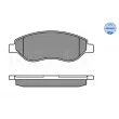 Jeu de 4 plaquettes de frein avant MEYLE 025 245 5019/W - Visuel 1