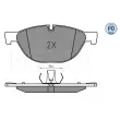 Jeu de 4 plaquettes de frein avant MEYLE 025 250 4519/PD - Visuel 2