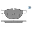 Jeu de 4 plaquettes de frein avant MEYLE 025 250 4519/PD - Visuel 3