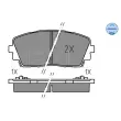 Jeu de 4 plaquettes de frein avant MEYLE 025 253 6516 - Visuel 2