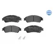 Jeu de 4 plaquettes de frein avant MEYLE 025 259 7916 - Visuel 1
