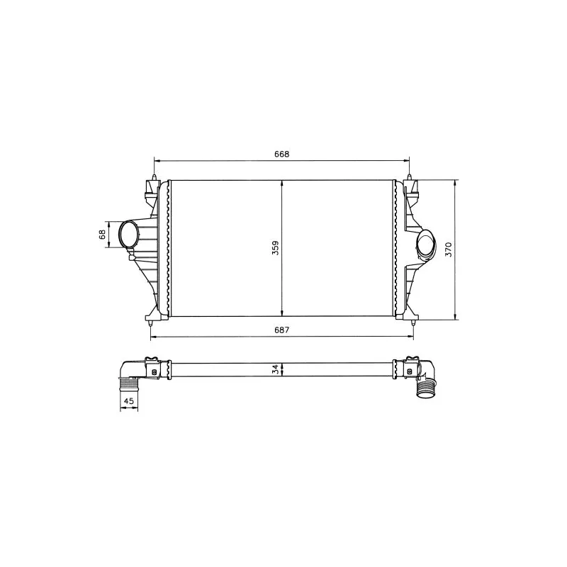 Intercooler, échangeur NRF 30802