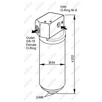 Filtre déshydratant, climatisation NRF 33087
