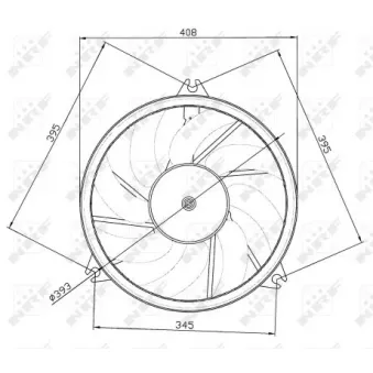 Ventilateur, refroidissement du moteur NRF 47049