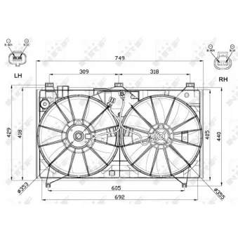 Ventilateur, refroidissement du moteur NRF 47566