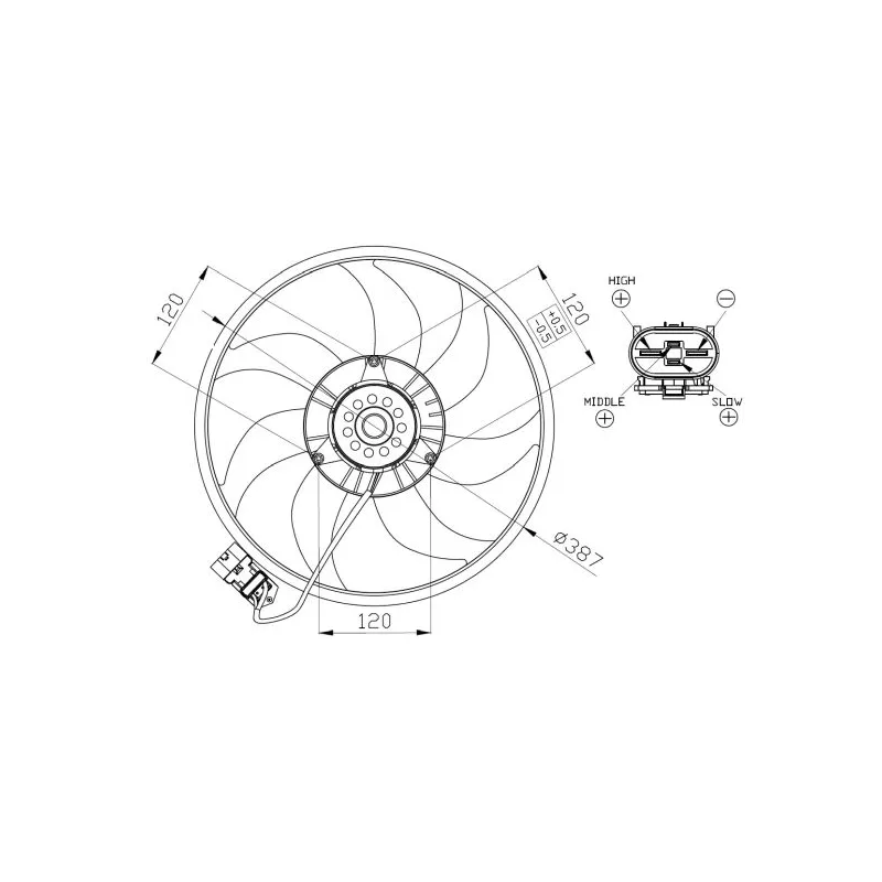 Ventilateur, refroidissement du moteur NRF 47914