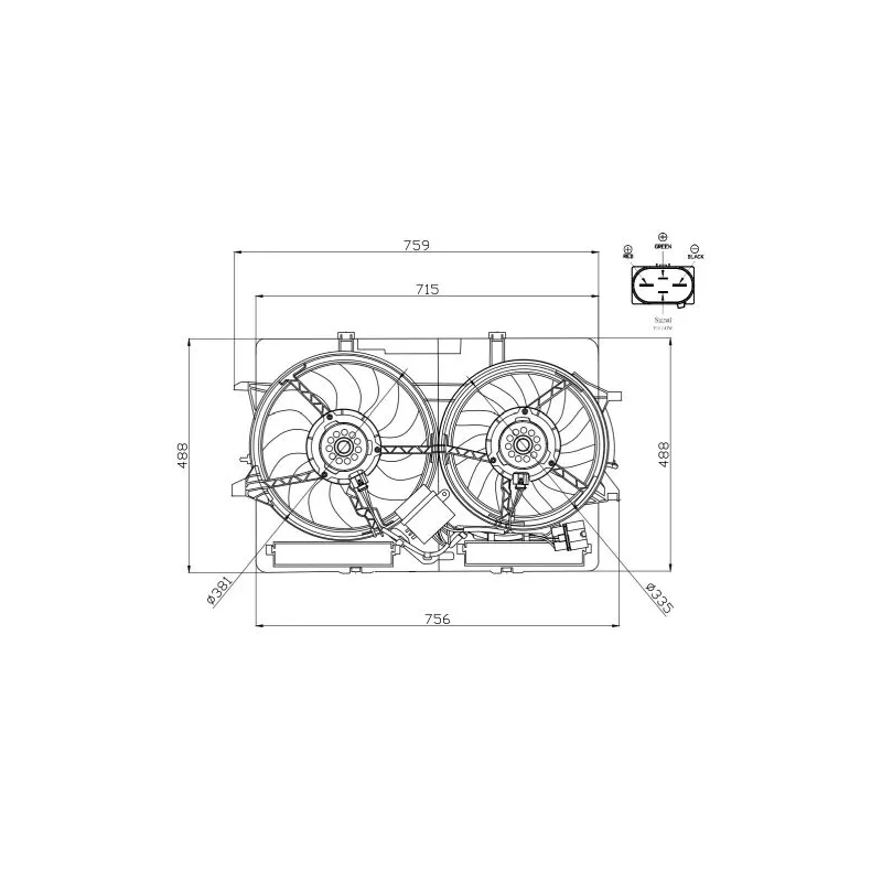 Ventilateur, refroidissement du moteur NRF 47938