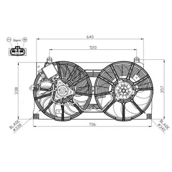 Ventilateur, refroidissement du moteur NRF 47940