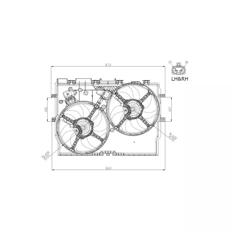 Ventilateur, refroidissement du moteur NRF 47945