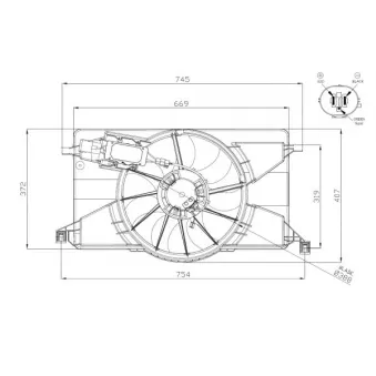 Ventilateur, refroidissement du moteur NRF 47959