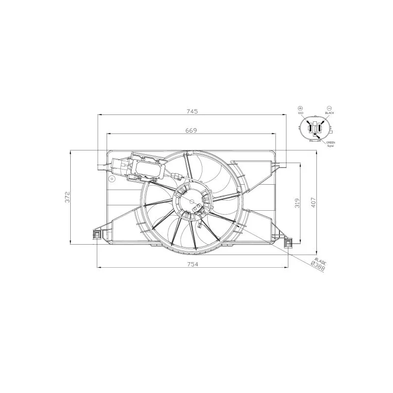 Ventilateur, refroidissement du moteur NRF 47959