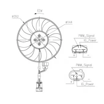 Ventilateur, refroidissement du moteur NRF 47969